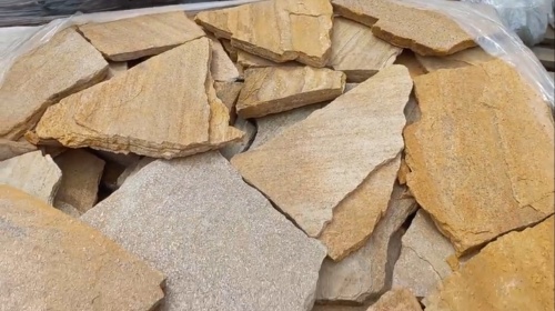 Плитняк златолит жёлтый для цоколя купить в Дедовске