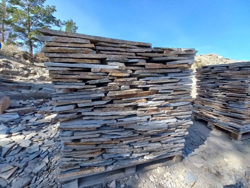 Плитняк златолит серебристый для фасада купить в Дедовске