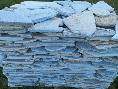 Плитняк златолит зелёный галтованный для цоколя купить в Дедовске