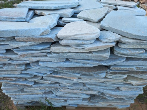 Плитняк златолит зелёный галтованный для цоколя купить в Дедовске